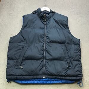 American Eagle Outfitters Nylon Goose Down Quilted Puffer Vest Jacket Men L Navy